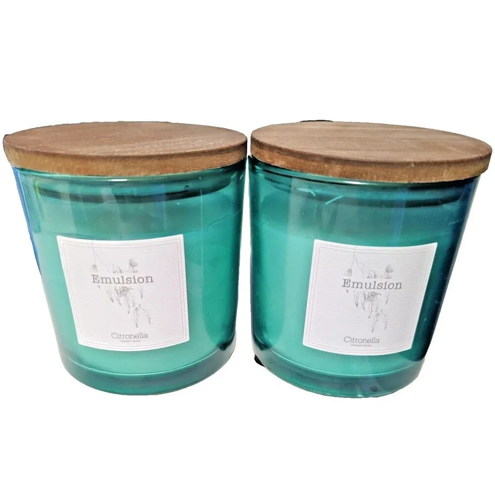 2 Pack - Citronella Candle Outdoor Indoor, 13 oz 1-Wick Jar Candle for Summer